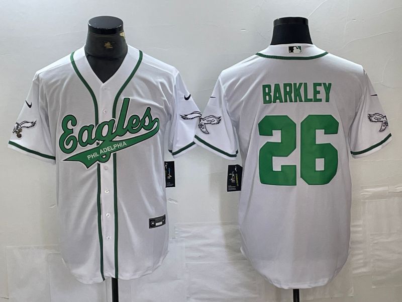 Men Philadelphia Eagles #26 Barkley White 2024 Nike Co branded NFL Jersey style 9